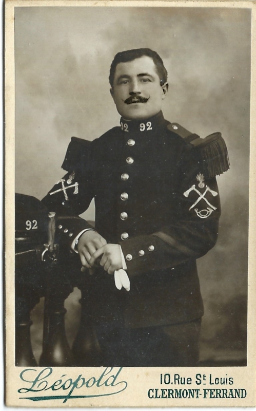 Antoine Chantel, sapeur de 1ère classe du  92e régiment d'infanterie