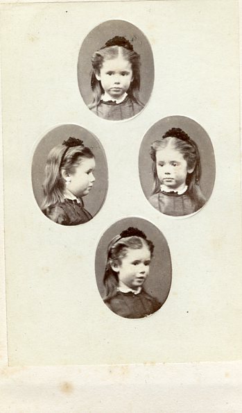Quatre portraits en médaillon d'une petite fille  