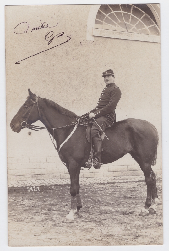 Militaire du 5e cuirassiers sur son cheval