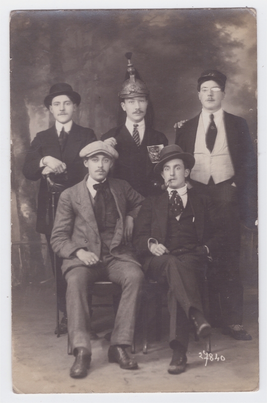 Groupe de 5 conscrits en 1914