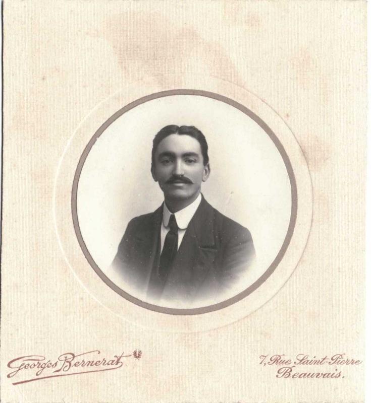 Portrait (retouché) d'un homme en 1915.